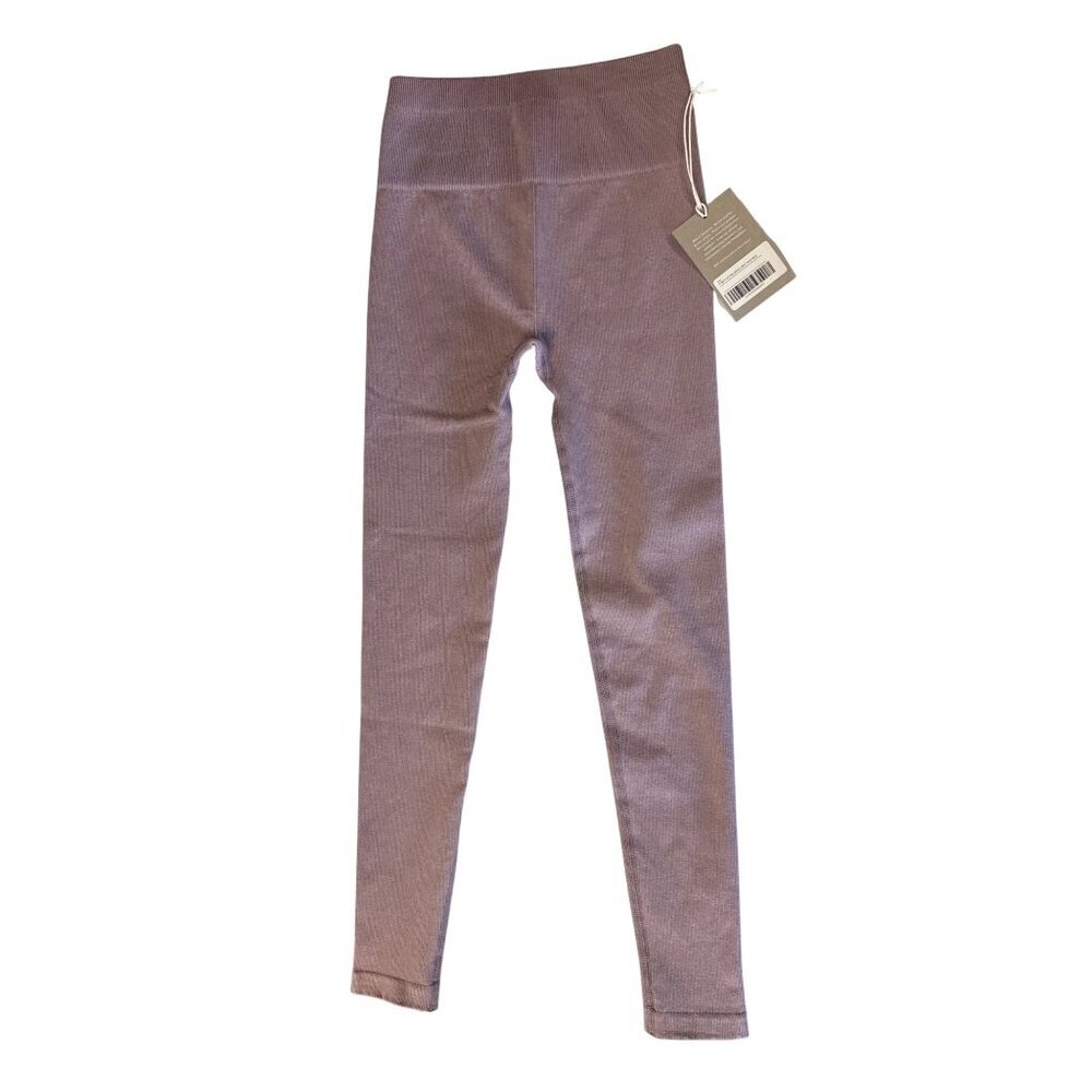 Everlane Organic Cotton Ankle Seamless Ribbed Legging XS/S Dusty Lavender Purple - Picture 4 of 8